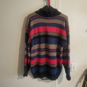 Vintage Syncs by union bay aztec pullover mock neck sweater size large